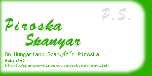 piroska spanyar business card